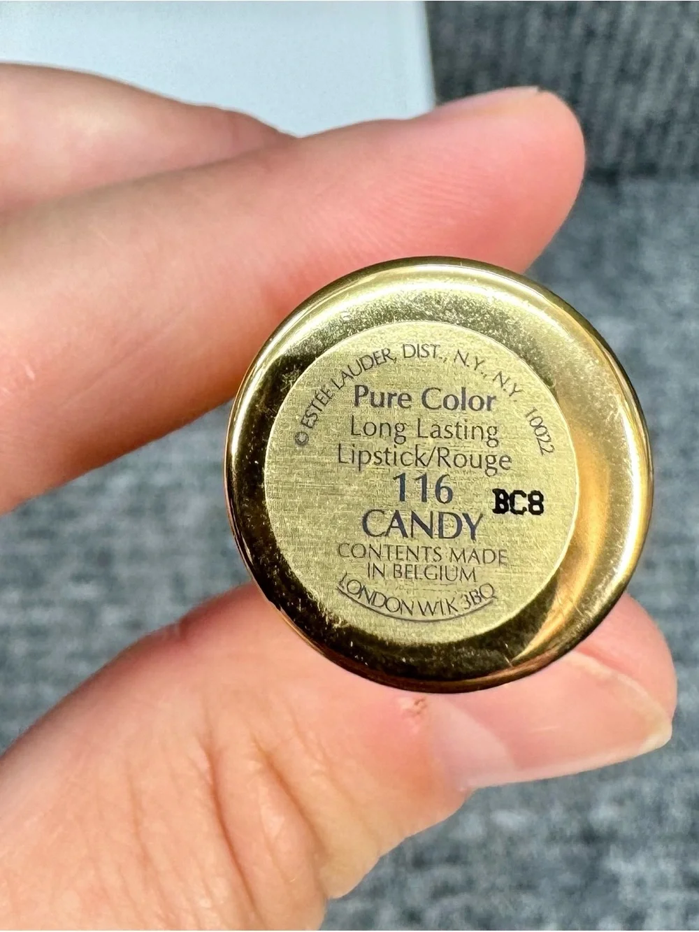 Estée Lauder Lipstick CANDY 116 Pure Color Long Lasting Gold Tube Discontinued